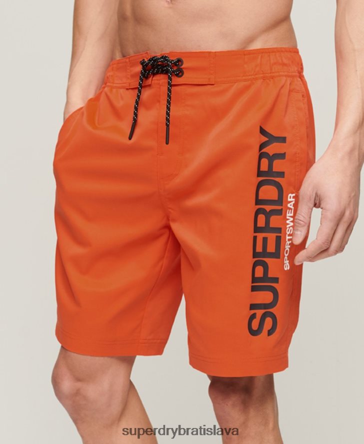 Superdry muži Recyklované športové šortky 6B4ZTR13 oblečenie oranžová