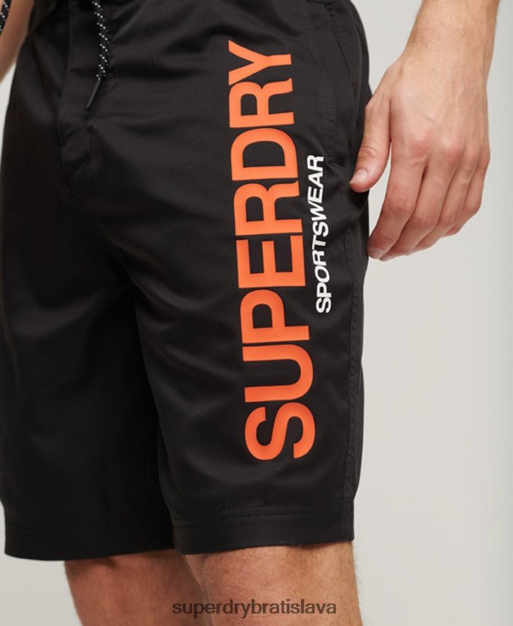 Superdry muži Recyklované športové šortky 6B4ZTR57 oblečenie čierna
