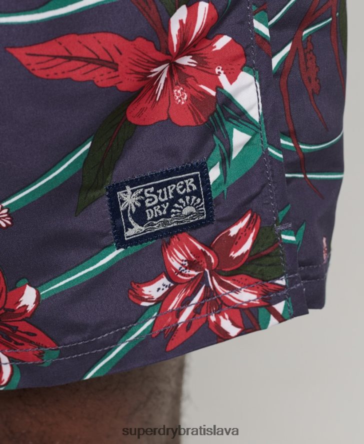 Superdry muži Vintage havajské recyklované plavky 6B4ZTR410 oblečenie námorníctvo
