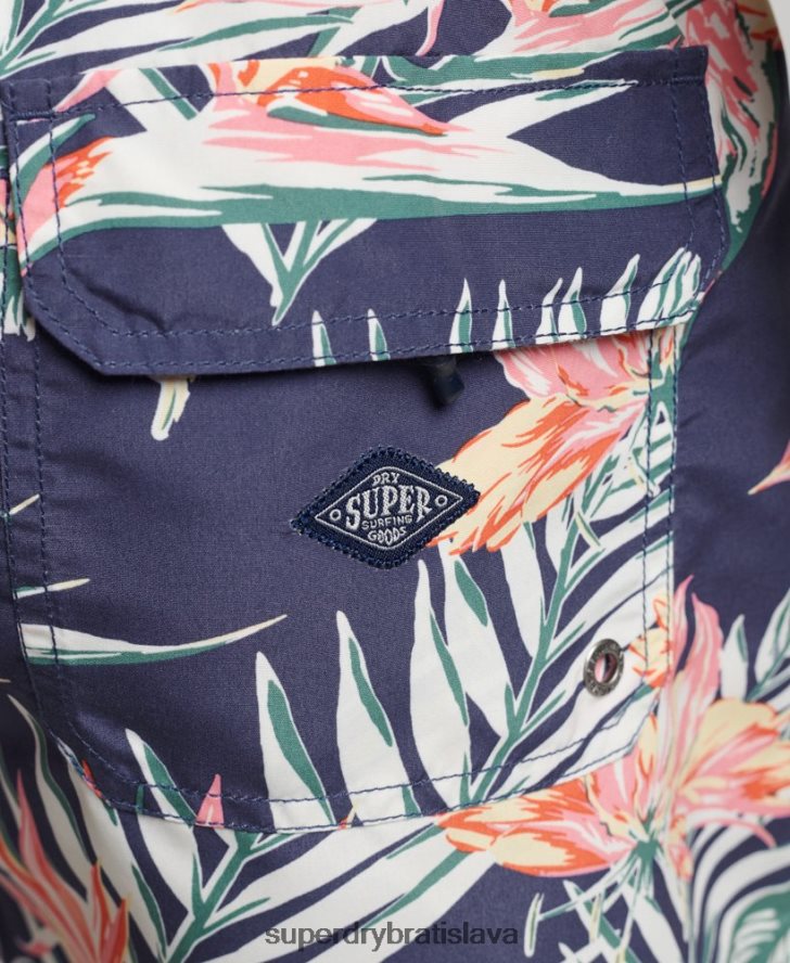 Superdry muži Vintage havajské recyklované plavky 6B4ZTR411 oblečenie námorníctvo