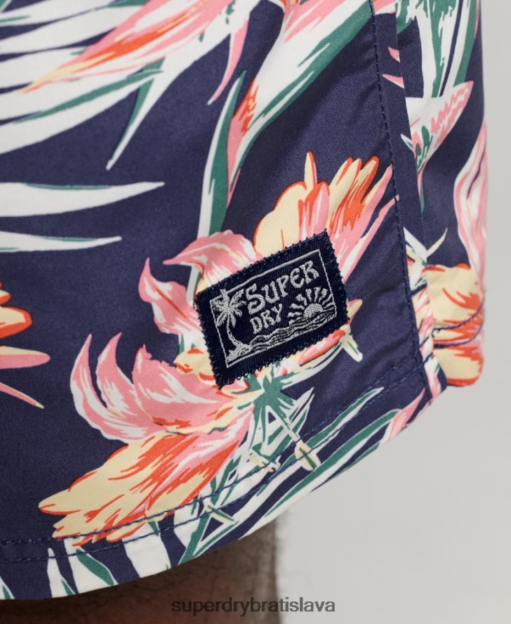 Superdry muži Vintage havajské recyklované plavky 6B4ZTR411 oblečenie námorníctvo