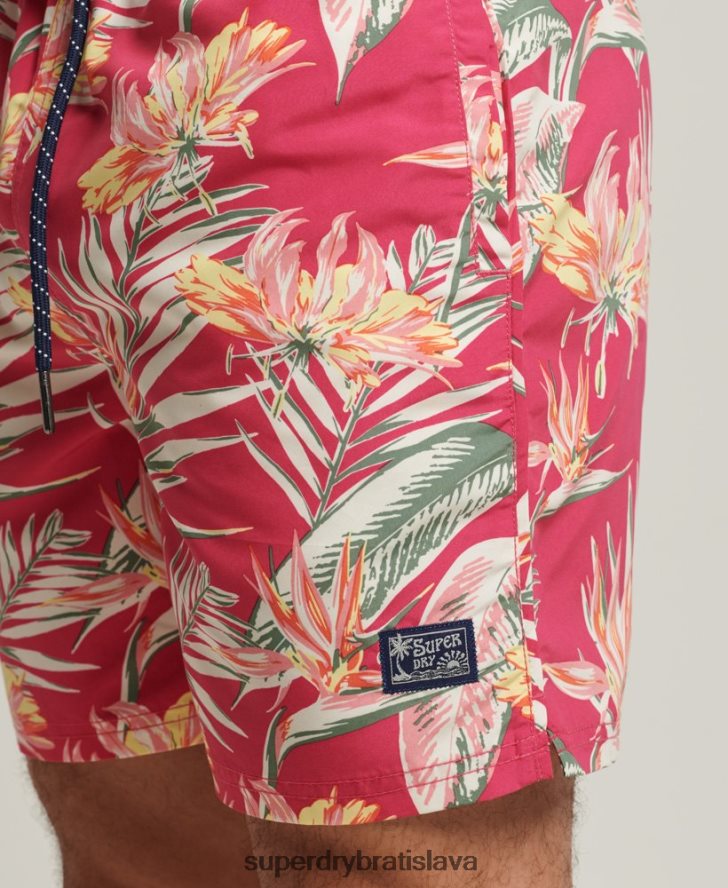 Superdry muži Vintage havajské recyklované plavky 6B4ZTR421 oblečenie Ružová