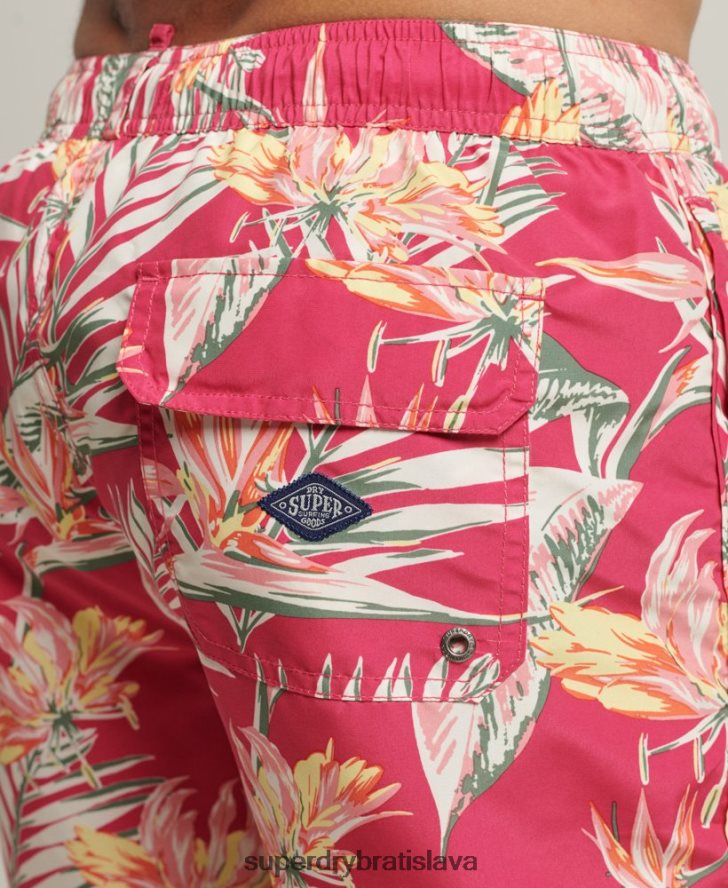 Superdry muži Vintage havajské recyklované plavky 6B4ZTR421 oblečenie Ružová