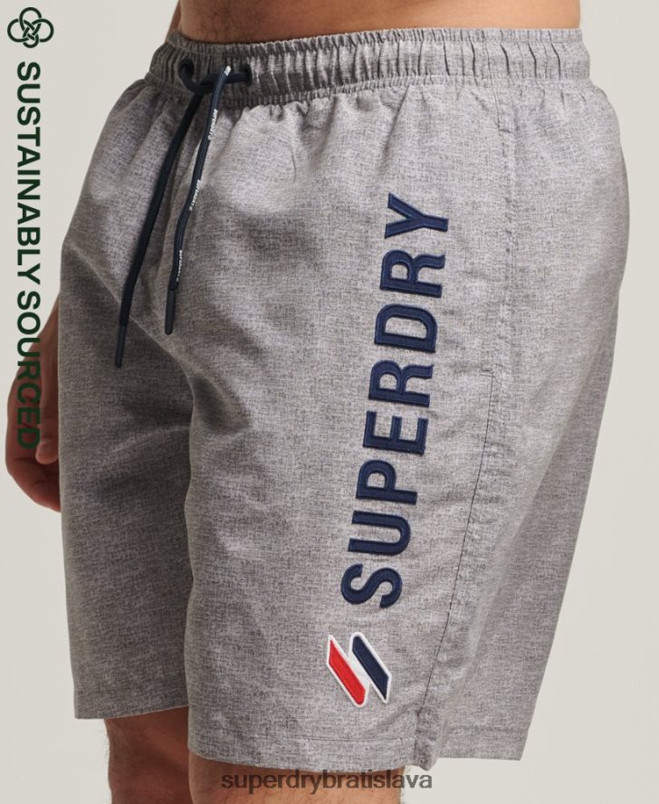 Superdry muži nášivka 19-palcové recyklované plavky 6B4ZTR428 oblečenie svetlo šedá