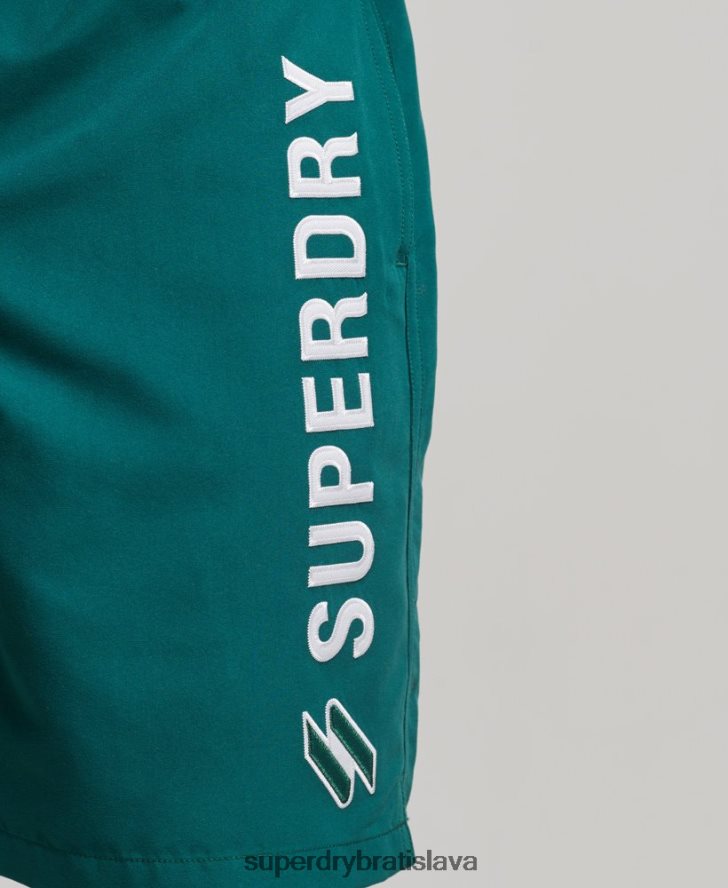 Superdry muži nášivka 19-palcové recyklované plavky 6B4ZTR452 oblečenie zelená