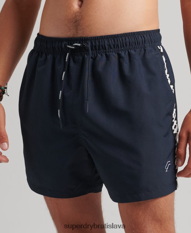 Superdry muži páskové 15-palcové recyklované plavkové šortky 6B4ZTR450 oblečenie námorníctvo