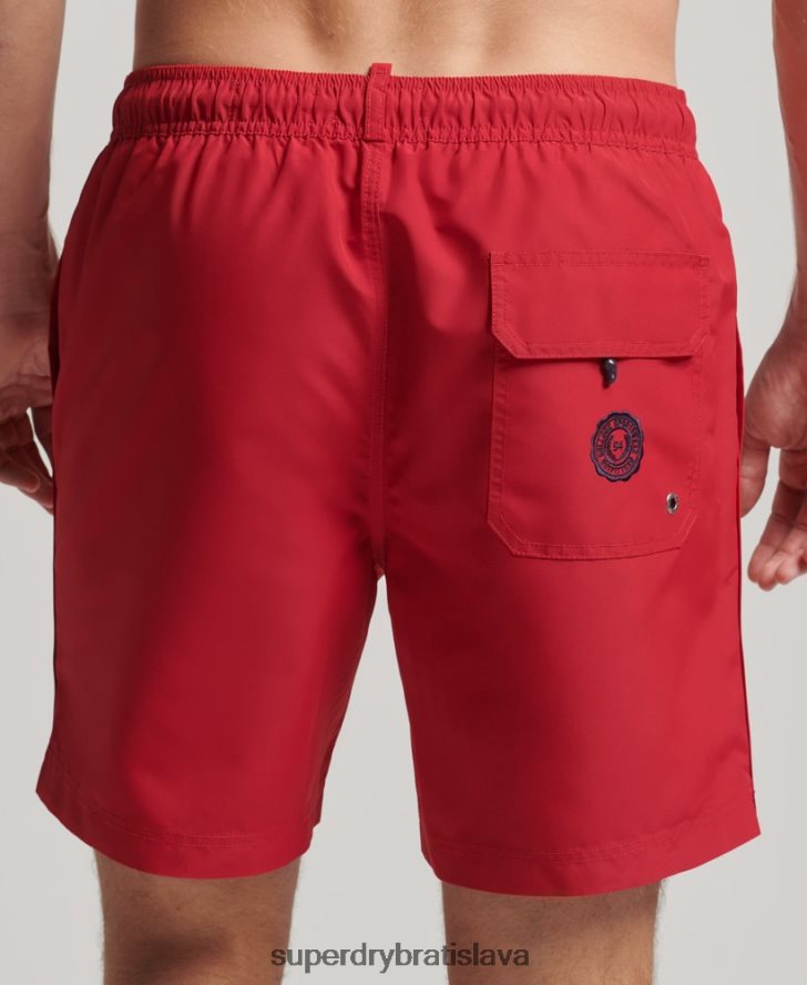 Superdry muži polo recyklované plavky 6B4ZTR402 oblečenie červená