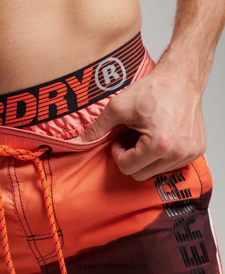 Superdry muži štátne volejbalové plavky 6B4ZTR438 oblečenie oranžová