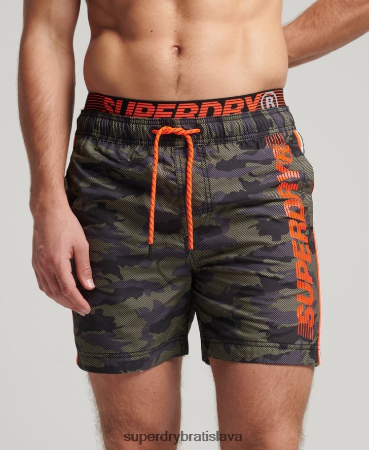 Superdry muži štátne volejbalové plavky 6B4ZTR447 oblečenie zelená
