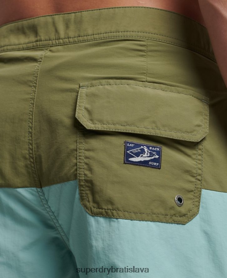 Superdry muži vintage recyklované šortky 6B4ZTR418 oblečenie kaki