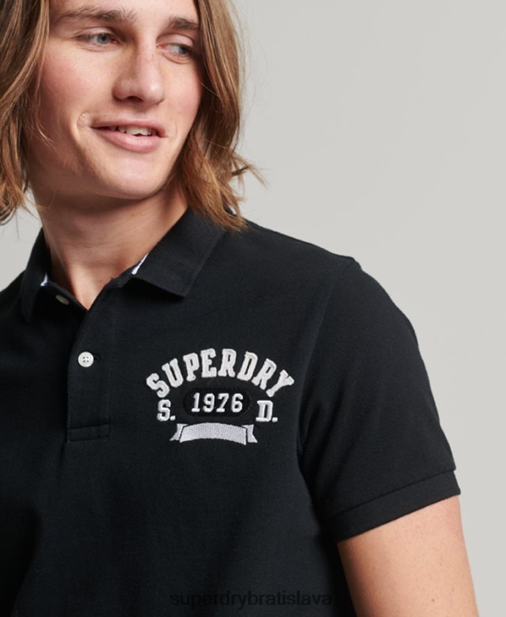 Superdry muži superštátna polokošeľa 6B4ZTR77 oblečenie čierna