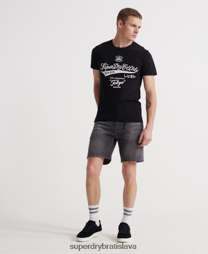 Superdry muži 05 conor zúžené šortky 6B4ZTR370 oblečenie čierna