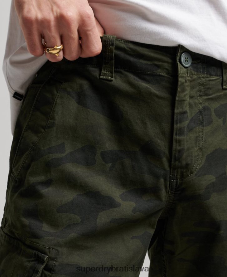 Superdry muži Cargo šortky s jadrom z organickej bavlny 6B4ZTR268 oblečenie zelená