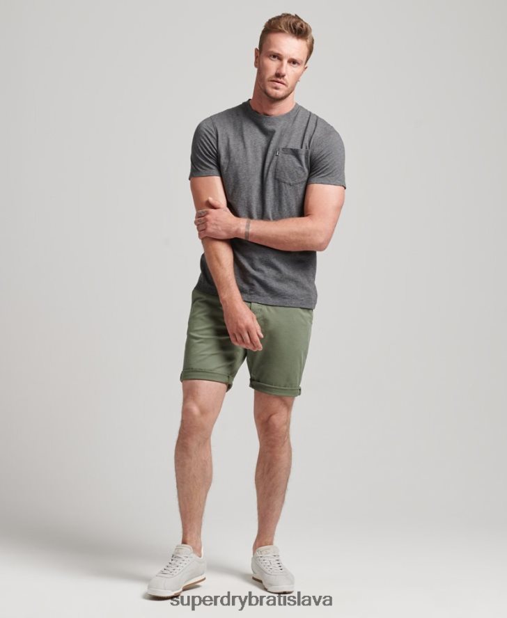Superdry muži Chino šortky s jadrom z organickej bavlny 6B4ZTR314 oblečenie zelená