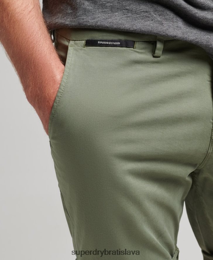 Superdry muži Chino šortky s jadrom z organickej bavlny 6B4ZTR314 oblečenie zelená