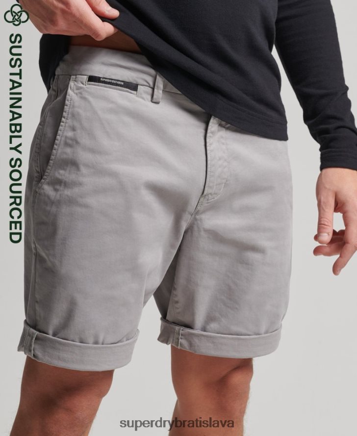 Superdry muži Chino šortky s jadrom z organickej bavlny 6B4ZTR349 oblečenie svetlo šedá