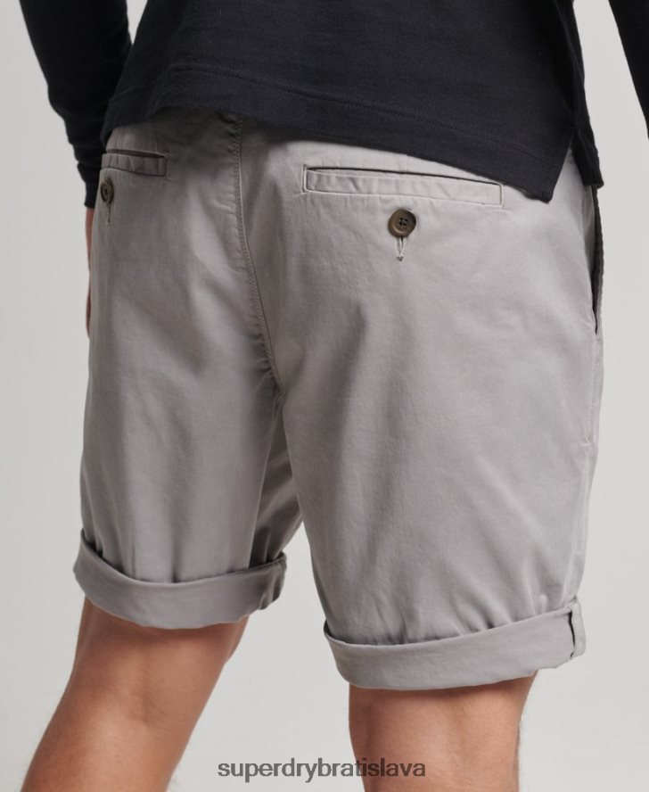 Superdry muži Chino šortky s jadrom z organickej bavlny 6B4ZTR349 oblečenie svetlo šedá