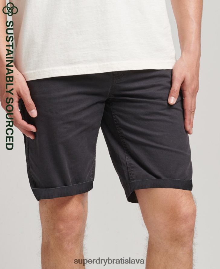 Superdry muži Vintage tesárske šortky z organickej bavlny 6B4ZTR309 oblečenie čierna