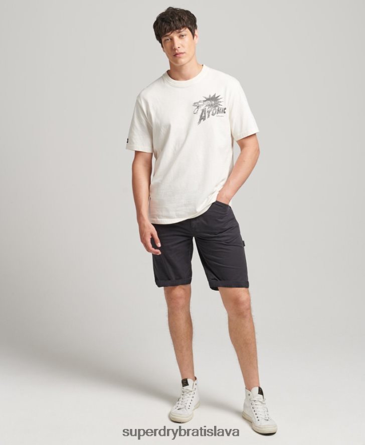 Superdry muži Vintage tesárske šortky z organickej bavlny 6B4ZTR309 oblečenie čierna