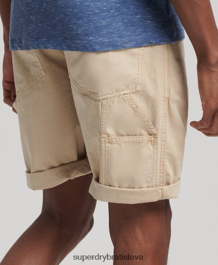 Superdry muži Vintage tesárske šortky z organickej bavlny 6B4ZTR331 oblečenie krém