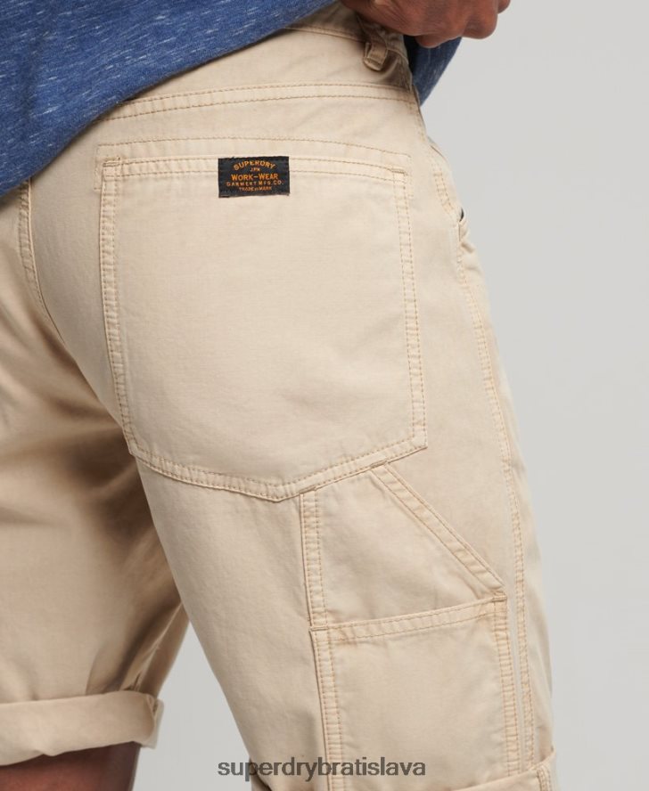 Superdry muži Vintage tesárske šortky z organickej bavlny 6B4ZTR331 oblečenie krém