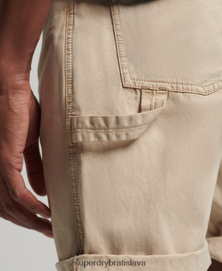 Superdry muži Vintage tesárske šortky z organickej bavlny 6B4ZTR331 oblečenie krém