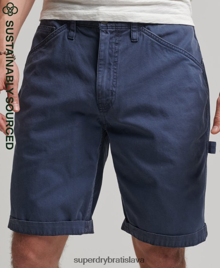 Superdry muži Vintage tesárske šortky z organickej bavlny 6B4ZTR358 oblečenie námorníctvo