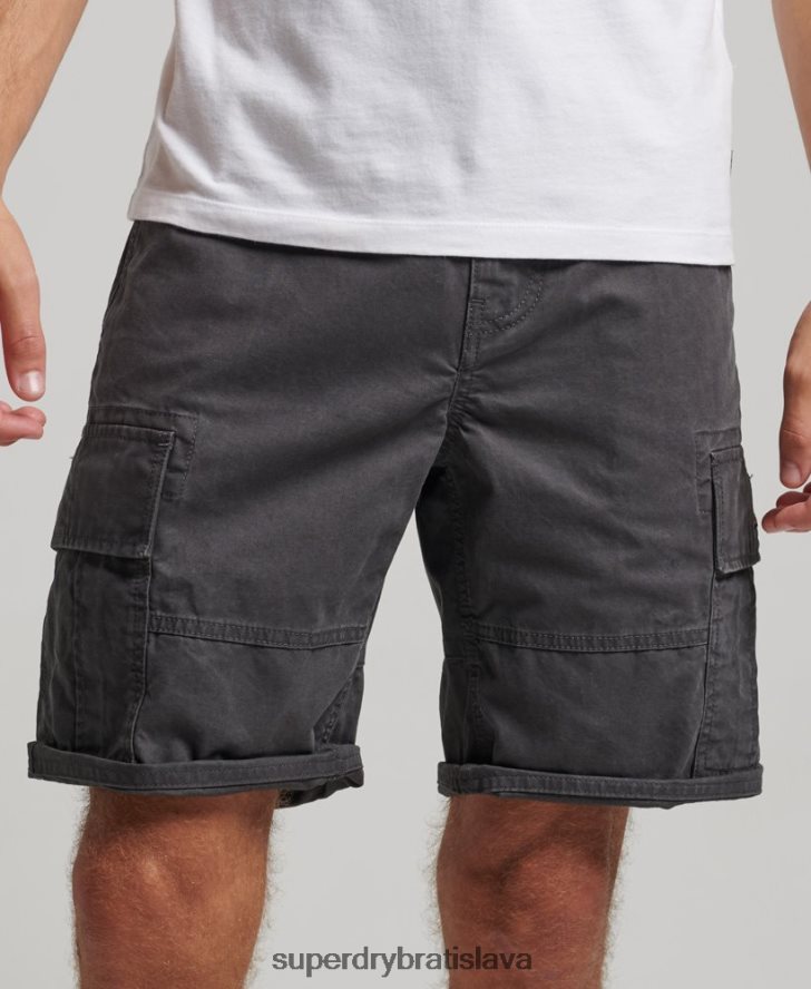 Superdry muži ťažké nákladné šortky z organickej bavlny 6B4ZTR250 oblečenie tmavošedý