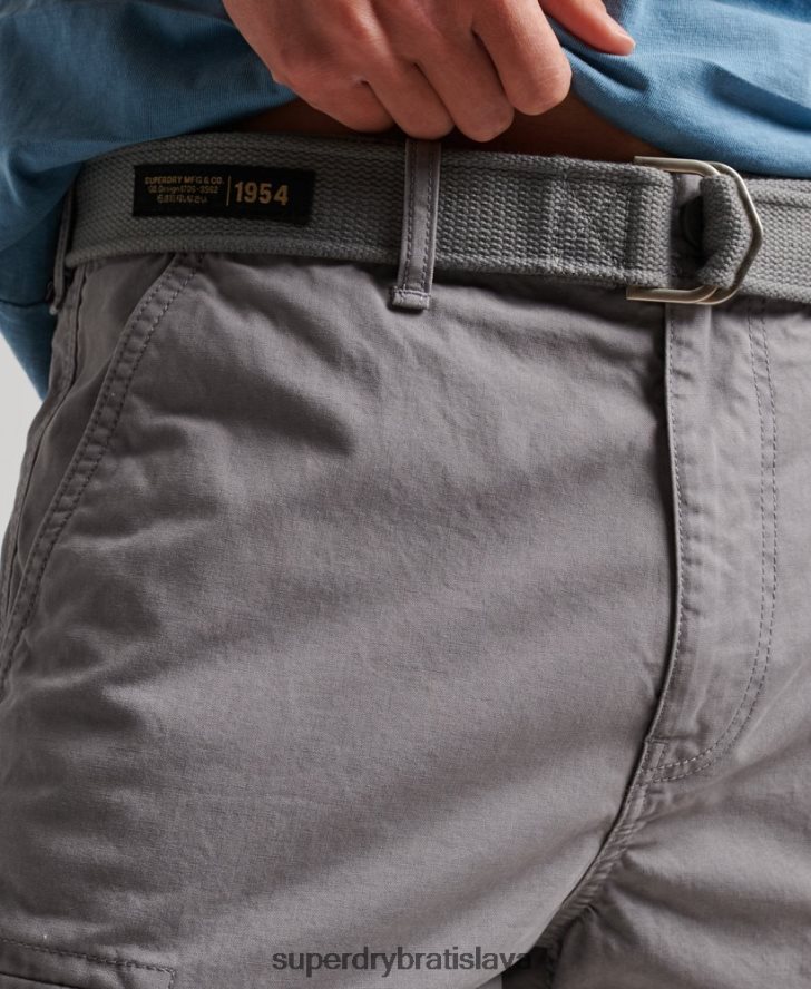 Superdry muži ťažké nákladné šortky z organickej bavlny 6B4ZTR256 oblečenie sivá