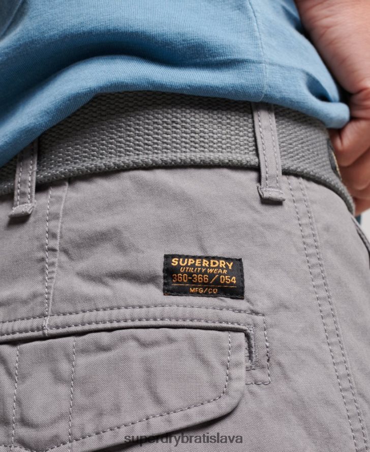 Superdry muži ťažké nákladné šortky z organickej bavlny 6B4ZTR256 oblečenie sivá