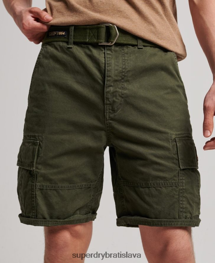 Superdry muži ťažké nákladné šortky z organickej bavlny 6B4ZTR258 oblečenie zelená