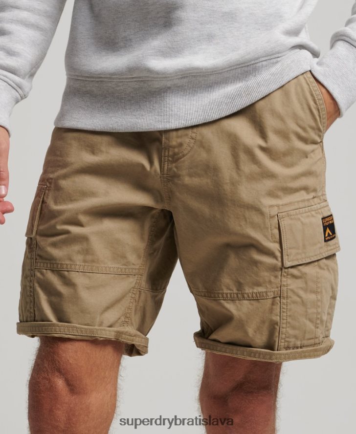 Superdry muži ťažké nákladné šortky z organickej bavlny 6B4ZTR260 oblečenie béžová