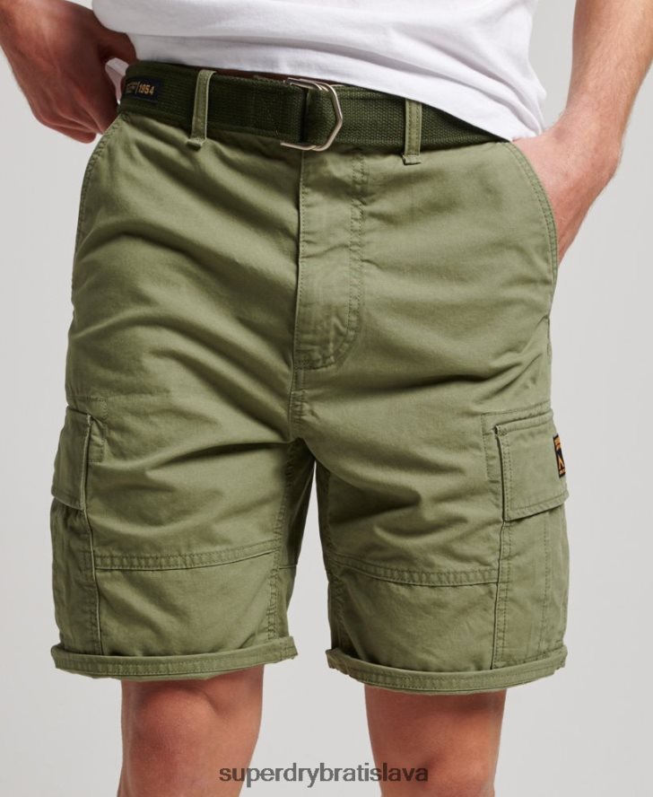 Superdry muži ťažké nákladné šortky z organickej bavlny 6B4ZTR263 oblečenie kaki