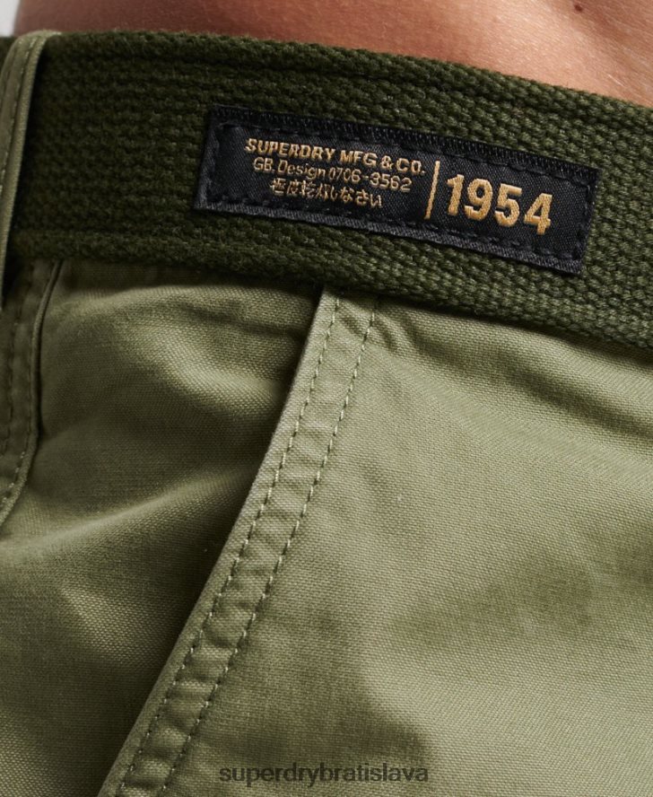 Superdry muži ťažké nákladné šortky z organickej bavlny 6B4ZTR263 oblečenie kaki