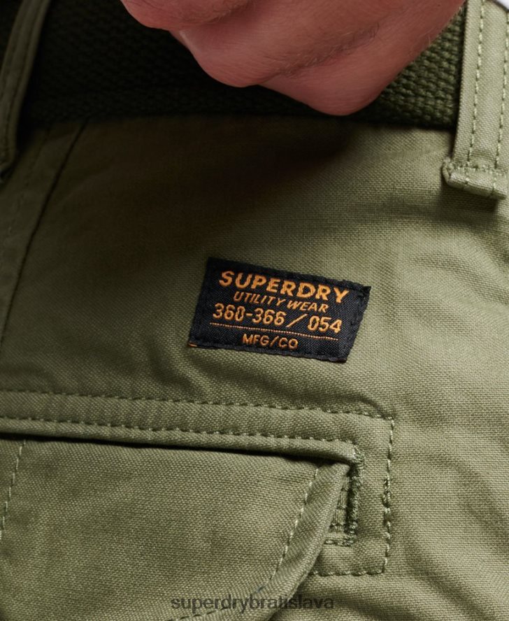 Superdry muži ťažké nákladné šortky z organickej bavlny 6B4ZTR263 oblečenie kaki