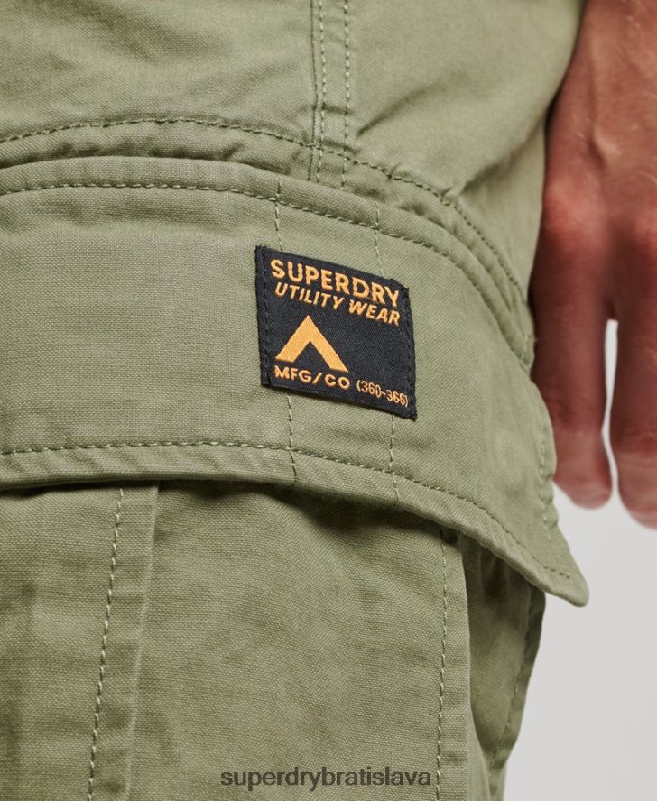 Superdry muži ťažké nákladné šortky z organickej bavlny 6B4ZTR263 oblečenie kaki