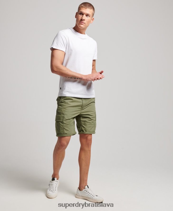 Superdry muži ťažké nákladné šortky z organickej bavlny 6B4ZTR263 oblečenie kaki