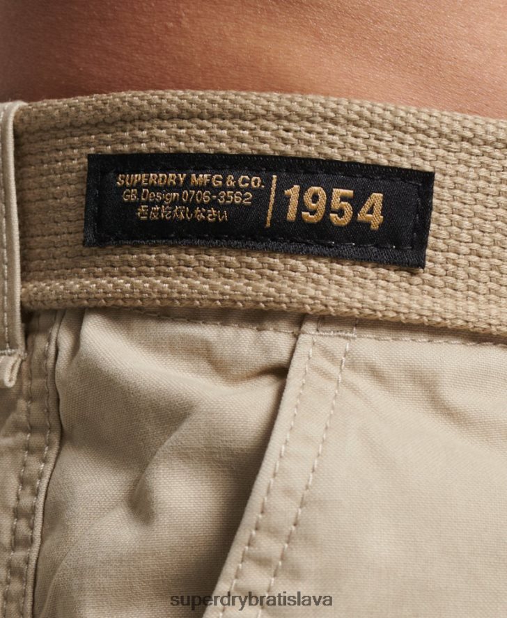 Superdry muži ťažké nákladné šortky z organickej bavlny 6B4ZTR269 oblečenie hnedá
