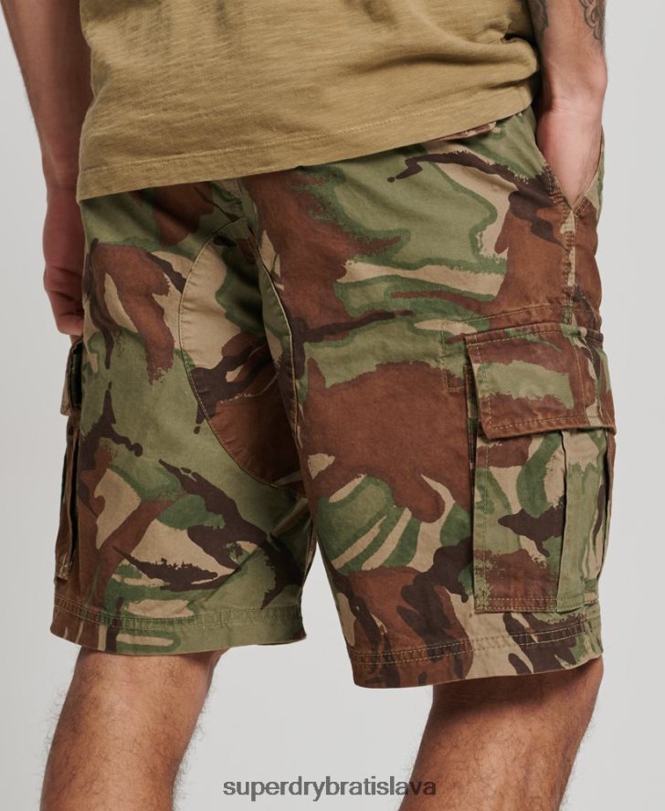 Superdry muži ťažké nákladné šortky z organickej bavlny 6B4ZTR271 oblečenie zelená