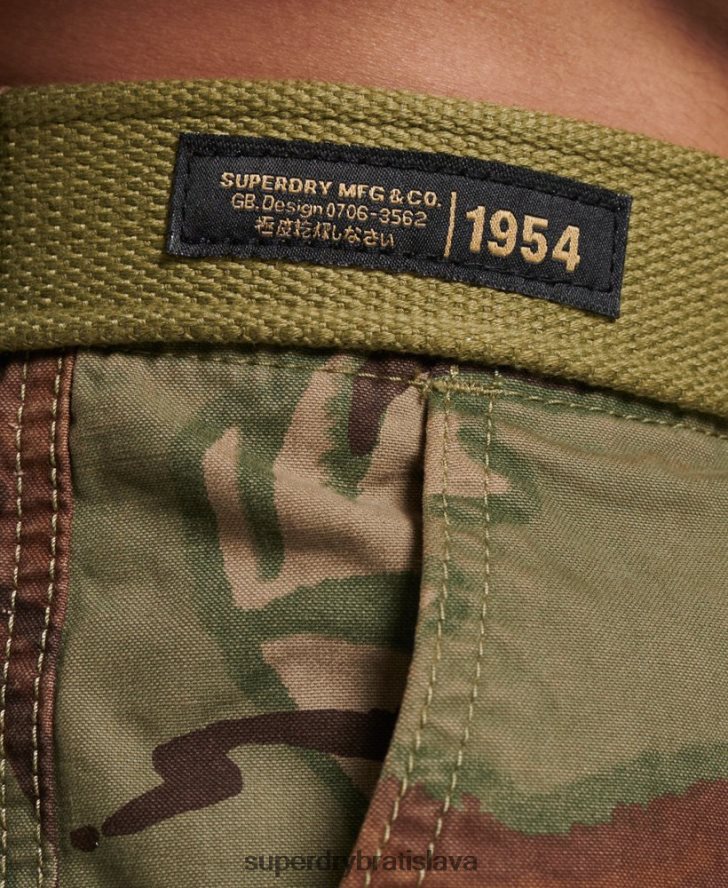 Superdry muži ťažké nákladné šortky z organickej bavlny 6B4ZTR271 oblečenie zelená