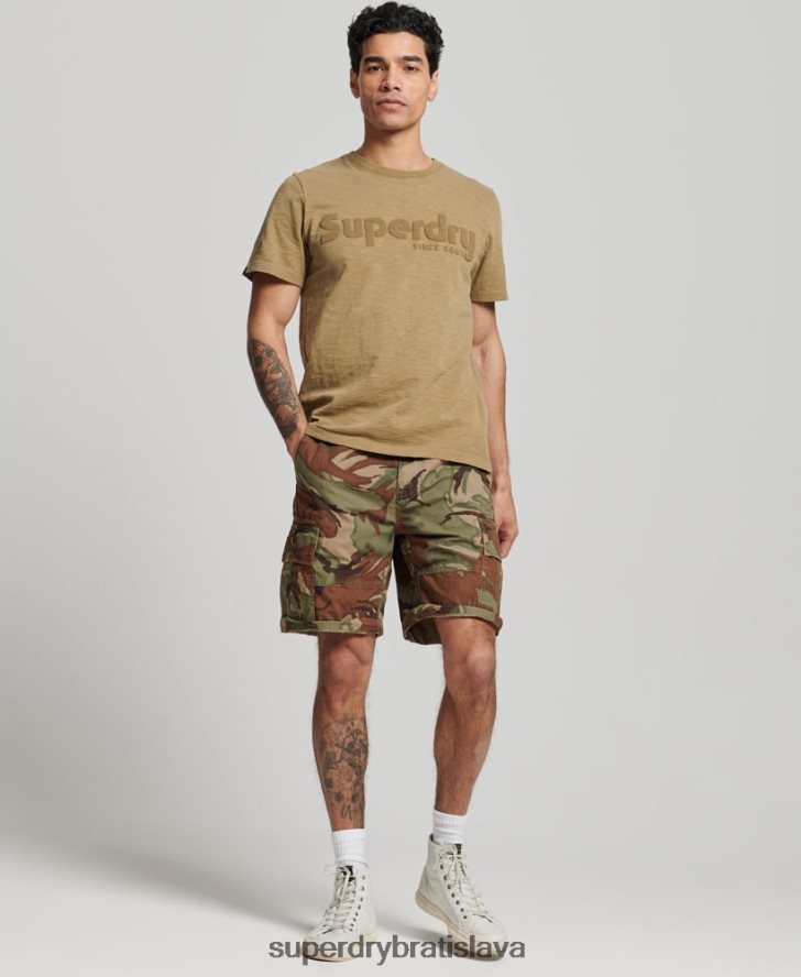 Superdry muži ťažké nákladné šortky z organickej bavlny 6B4ZTR271 oblečenie zelená