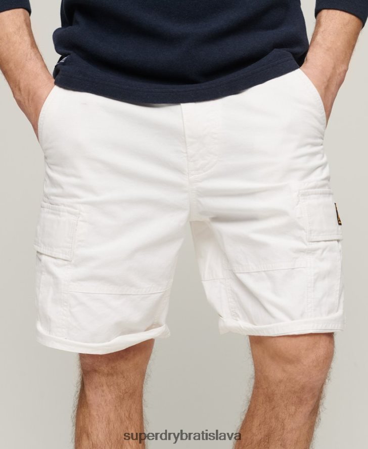 Superdry muži ťažké nákladné šortky z organickej bavlny 6B4ZTR272 oblečenie biely