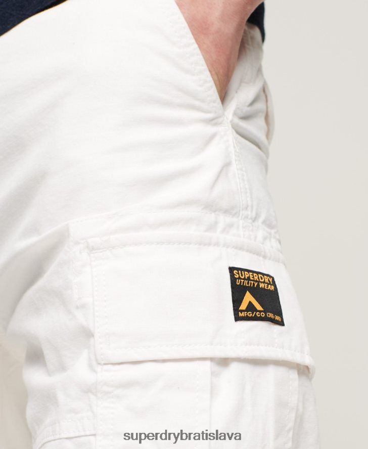 Superdry muži ťažké nákladné šortky z organickej bavlny 6B4ZTR272 oblečenie biely