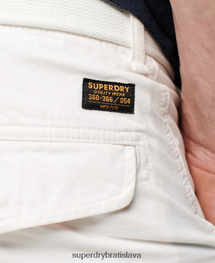 Superdry muži ťažké nákladné šortky z organickej bavlny 6B4ZTR272 oblečenie biely