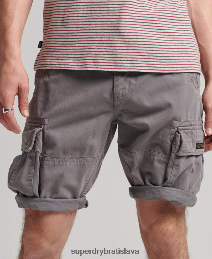 Superdry muži ťažké šortky s vintage jadrom z organickej bavlny 6B4ZTR335 oblečenie sivá