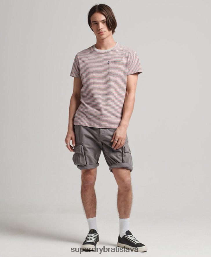 Superdry muži ťažké šortky s vintage jadrom z organickej bavlny 6B4ZTR335 oblečenie sivá