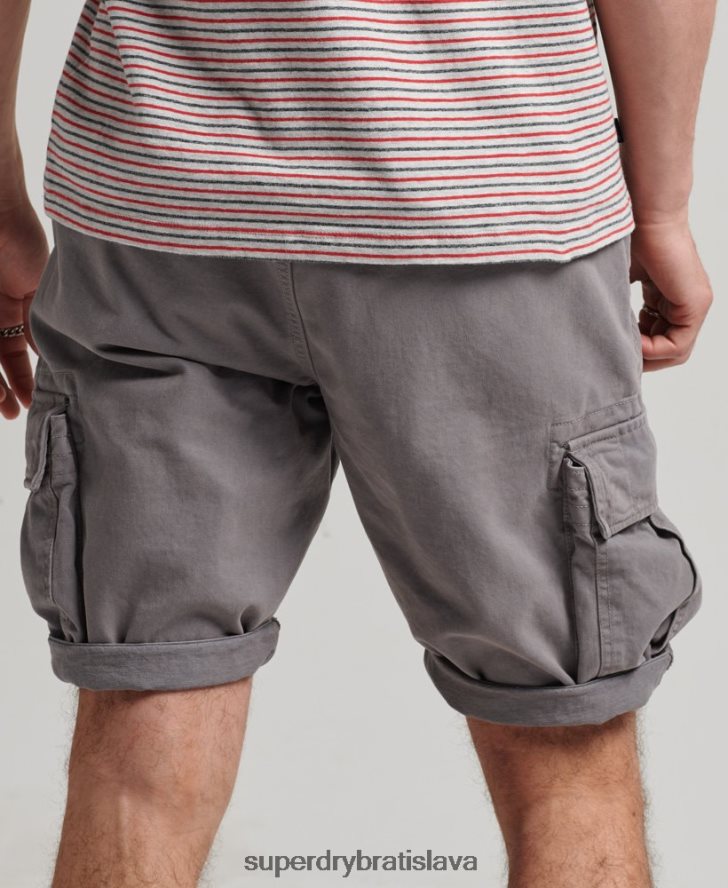 Superdry muži ťažké šortky s vintage jadrom z organickej bavlny 6B4ZTR335 oblečenie sivá