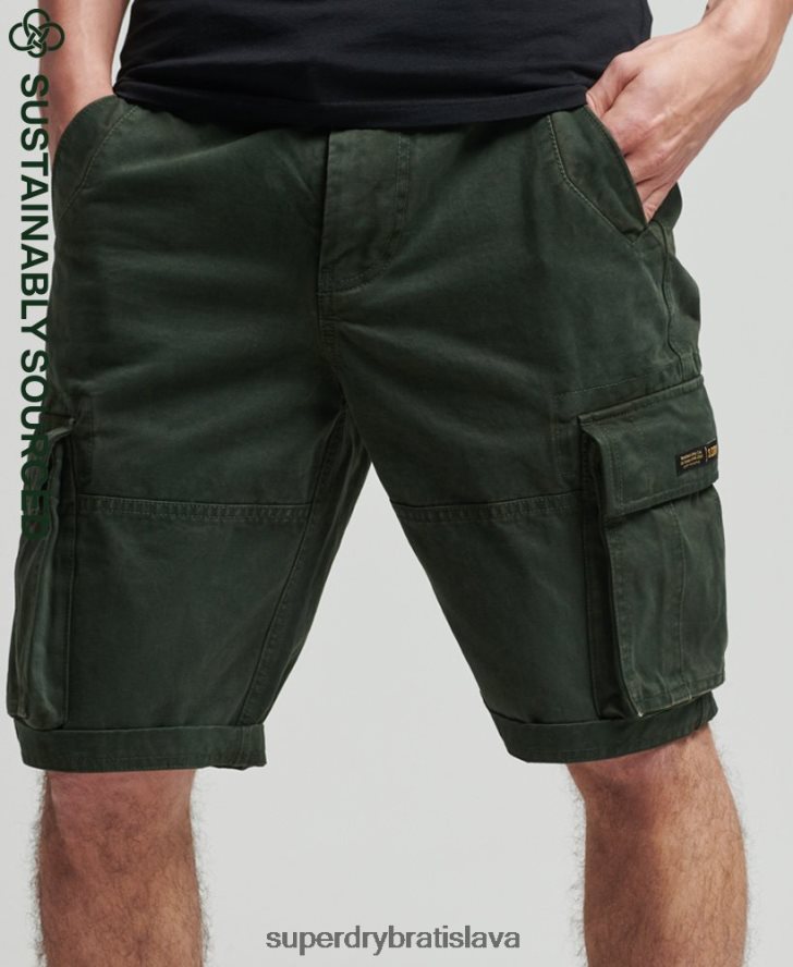 Superdry muži ťažké šortky s vintage jadrom z organickej bavlny 6B4ZTR342 oblečenie zelená