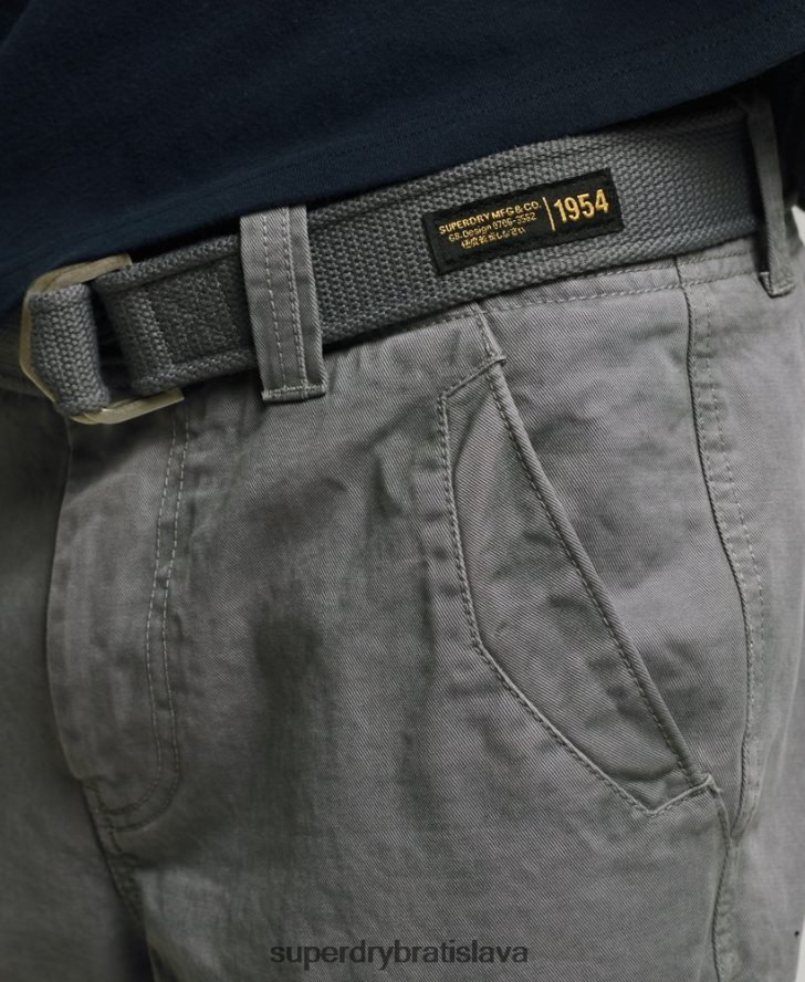 Superdry muži ťažké šortky s vintage jadrom z organickej bavlny 6B4ZTR343 oblečenie sivá