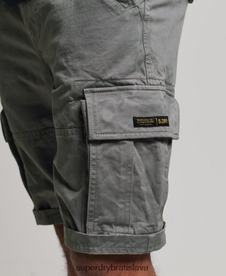Superdry muži ťažké šortky s vintage jadrom z organickej bavlny 6B4ZTR343 oblečenie sivá